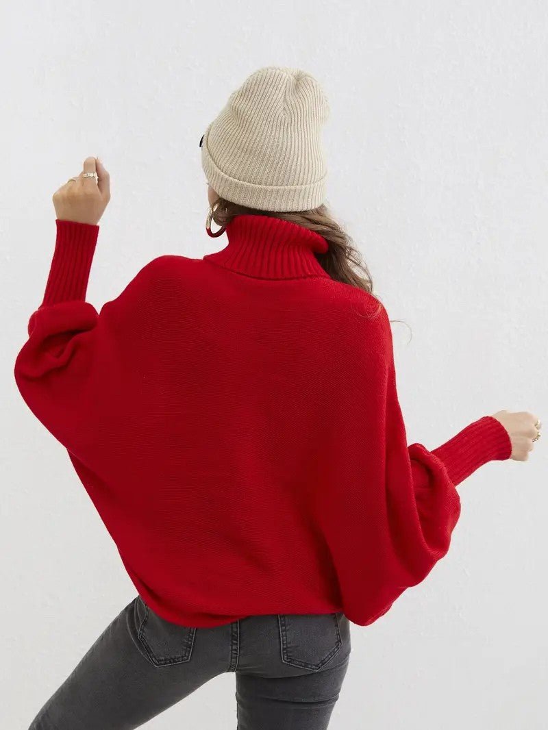 Women's Soft Cable Knit Turtleneck Sweater