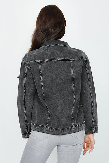 Relaxed Fit Womens Blue Jeans Jacket