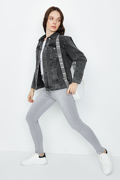 Relaxed Fit Womens Blue Jeans Jacket