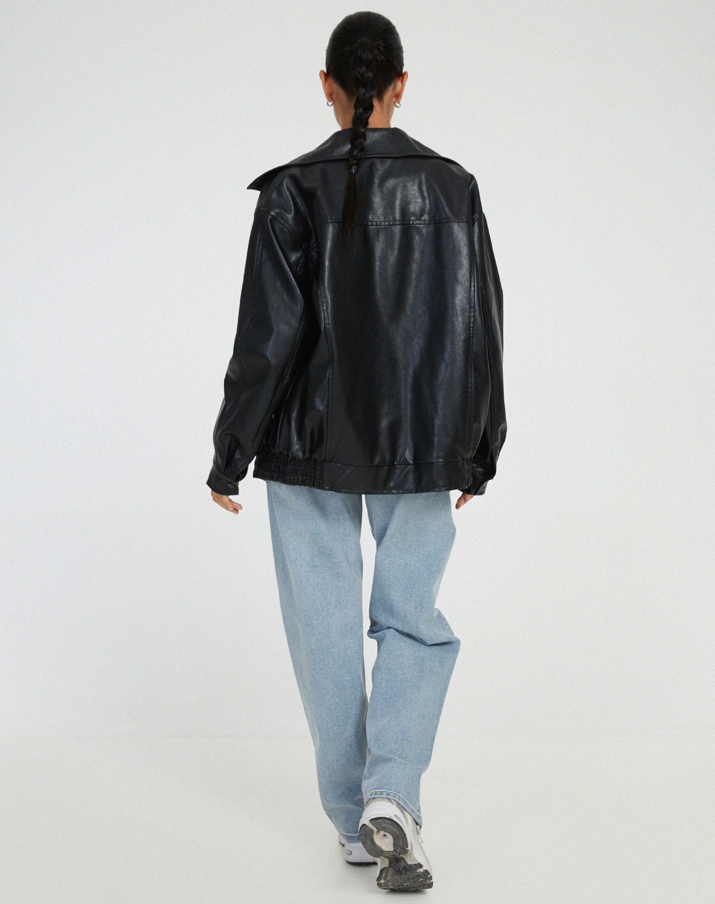 Luxe Vegan Leather Women's Coat - OutfitLondon