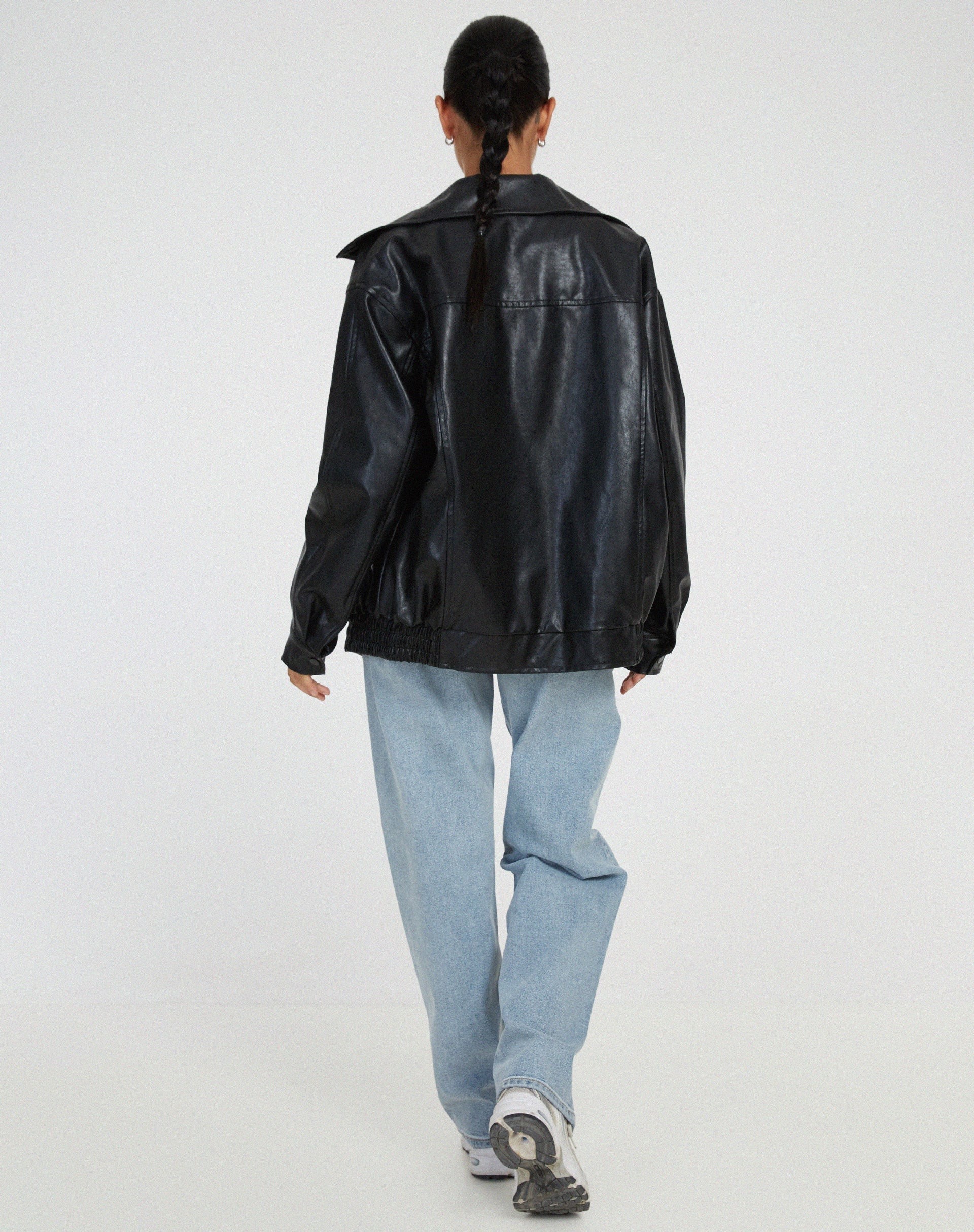 Luxe Vegan Leather Women's Coat - OutfitLondon