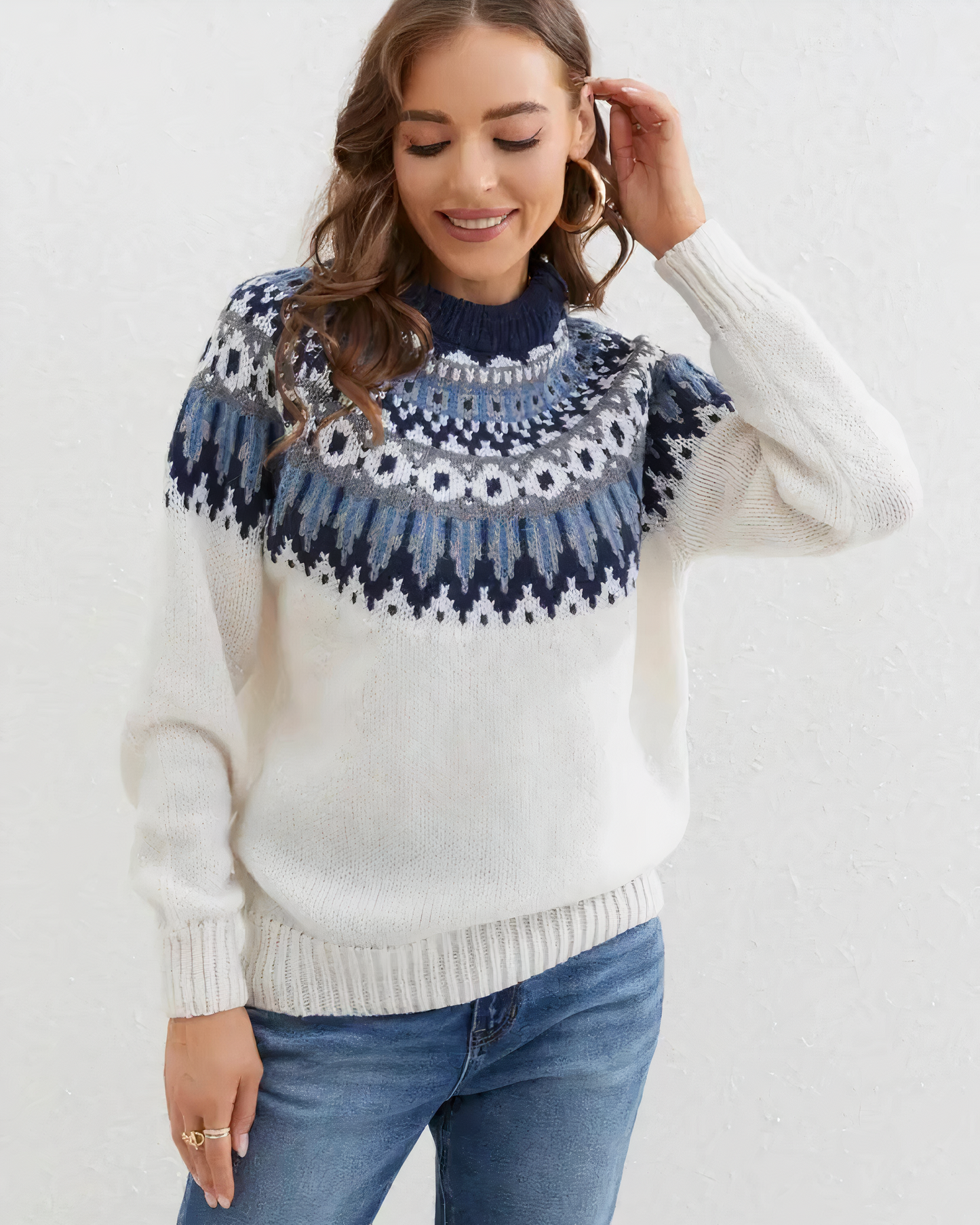 Thick Knit Crew Neck Sweater - OutfitLondon