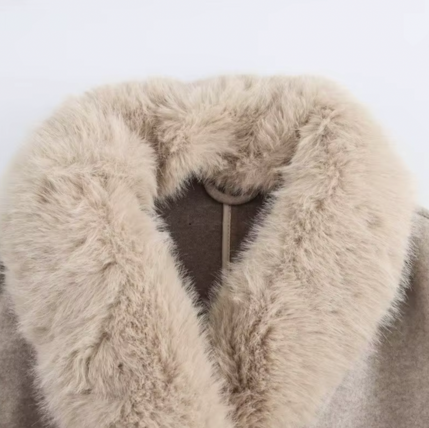 Luxury Tan Trench Coat with Faux Fur Trim