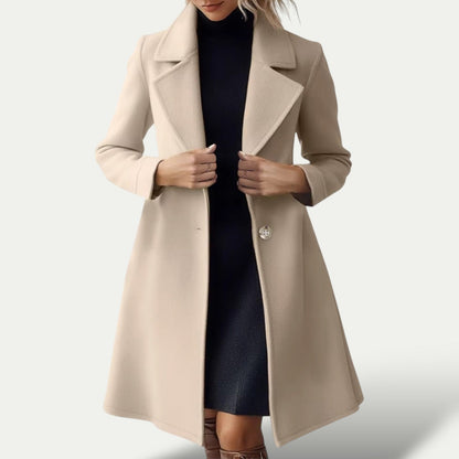 Classic Tan Wool Long Coat - OutfitLondon