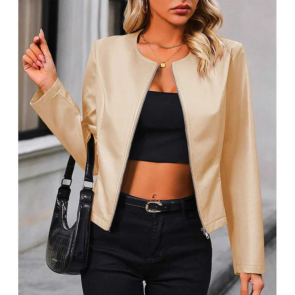 Fitted Women's Leather Biker Jacket
