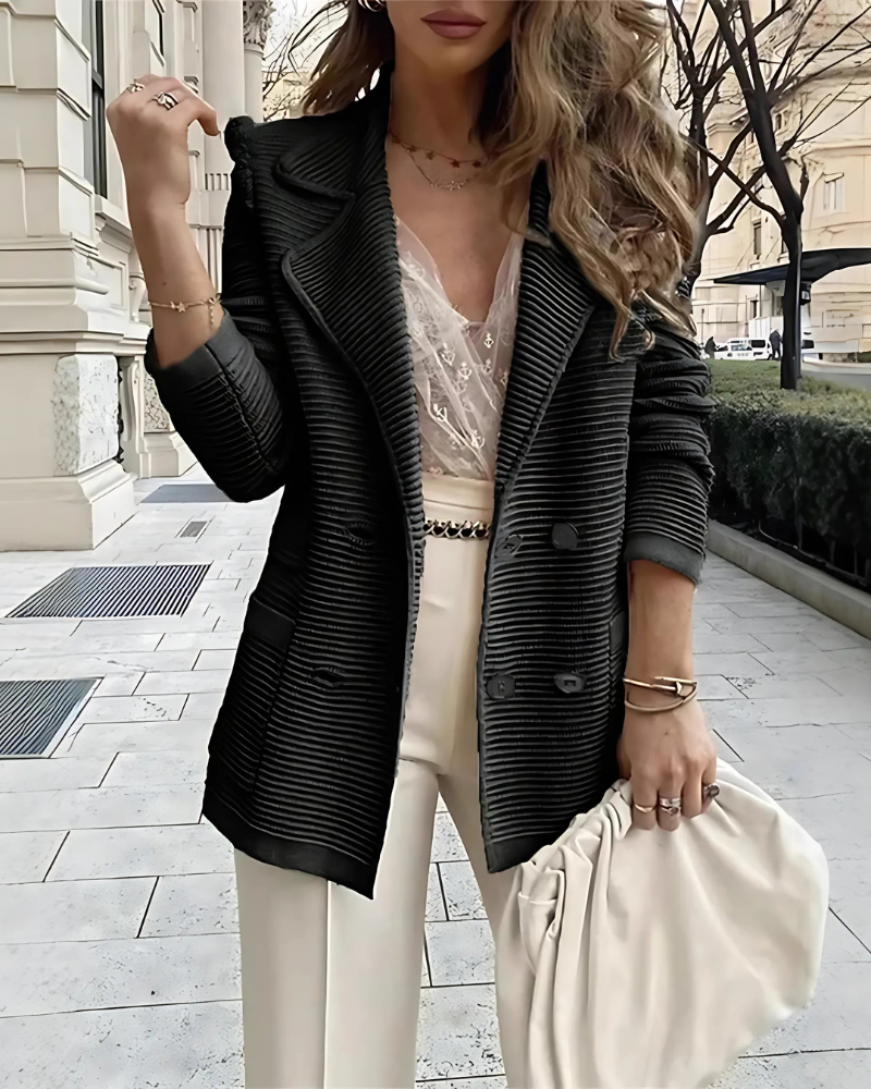 Classic Fit Women's Double Breasted Blazer Coat