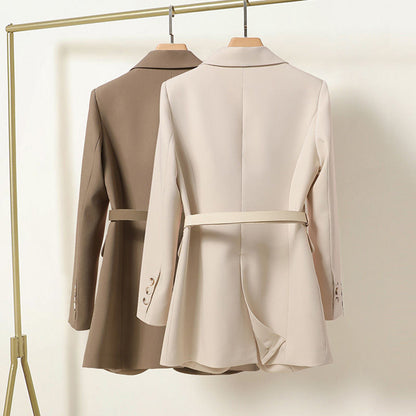 Women’s Blazer – Relaxed Fit – Tailored Waist – Belted – Single Button – Smart Casual