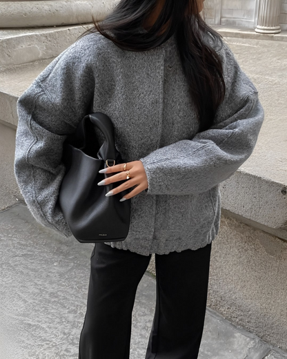Ladies Cozy Oversized Bomber Jacket