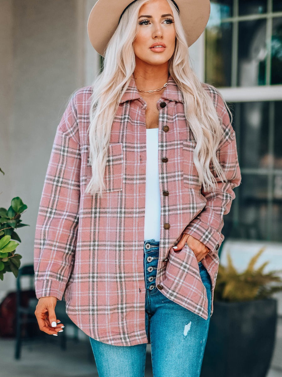Cozy Oversized Check Cardigan for Women