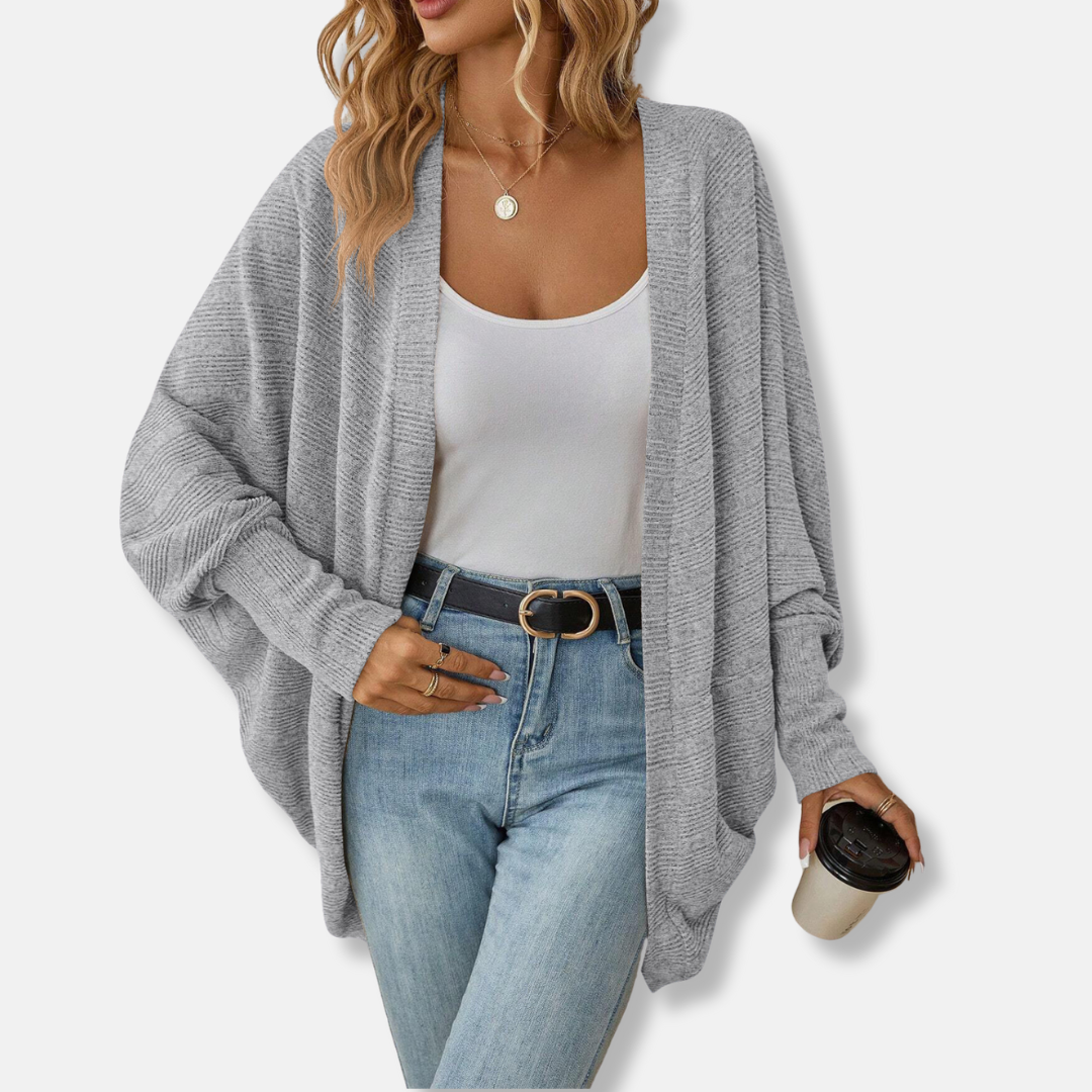 Cozy Open Front Knit Cardigan for Women - OutfitLondon