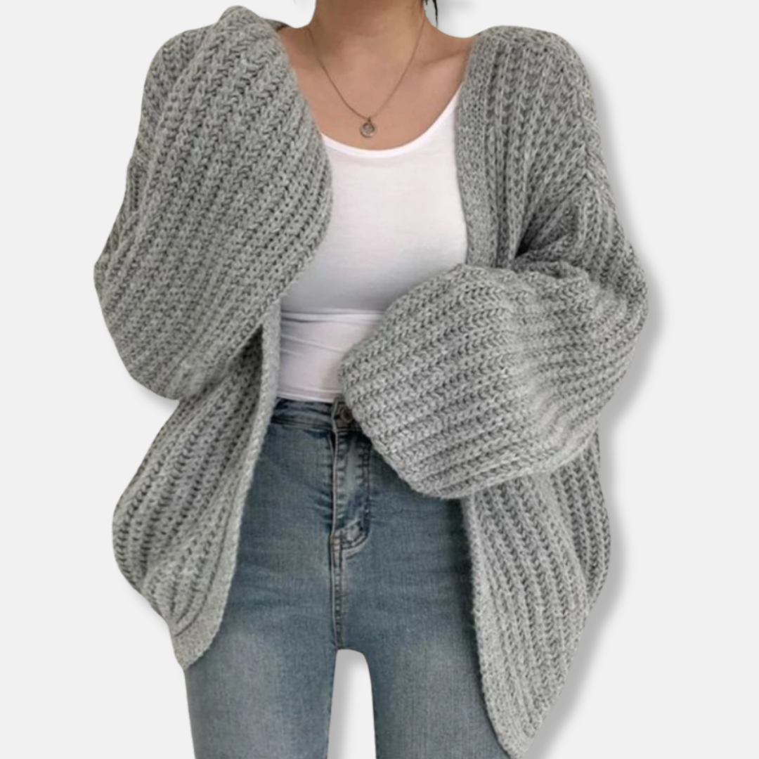Cozy Oversized Women's Knit Cardigan Sweater - OutfitLondon