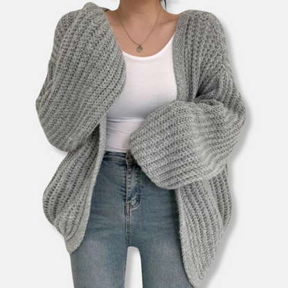 Cozy Oversized Women's Knit Cardigan Sweater - OutfitLondon