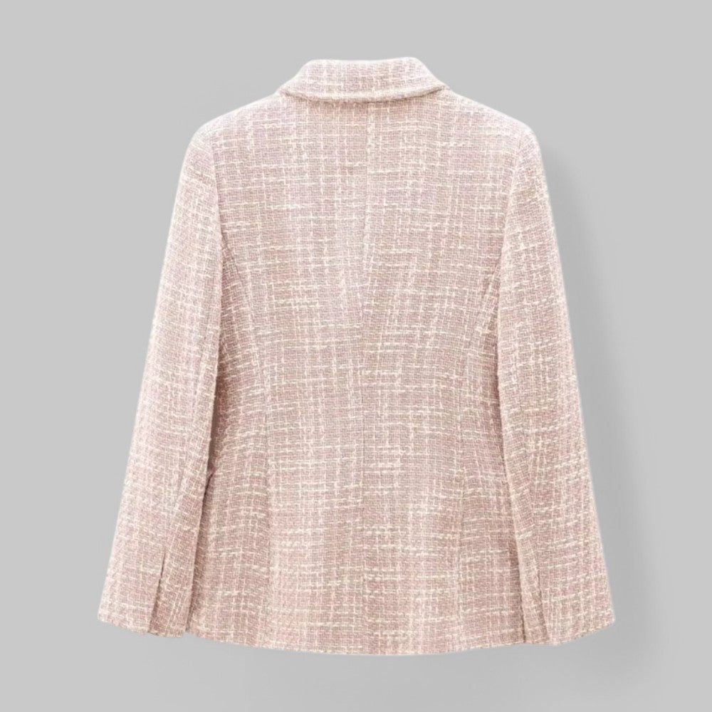 Women's Elegant Pink Tweed Jacket