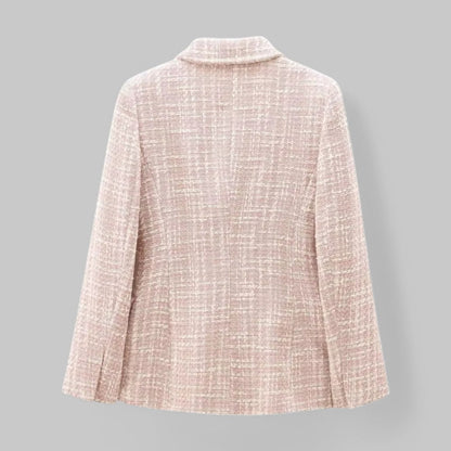 Women's Elegant Pink Tweed Jacket