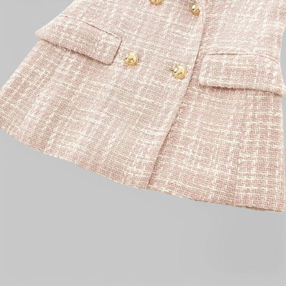 Women's Elegant Pink Tweed Jacket