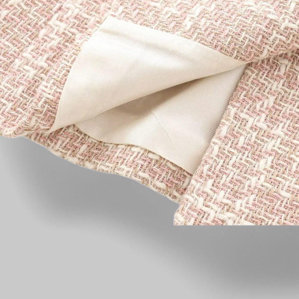 Women's Elegant Pink Tweed Jacket