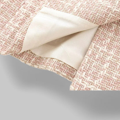 Women's Elegant Pink Tweed Jacket