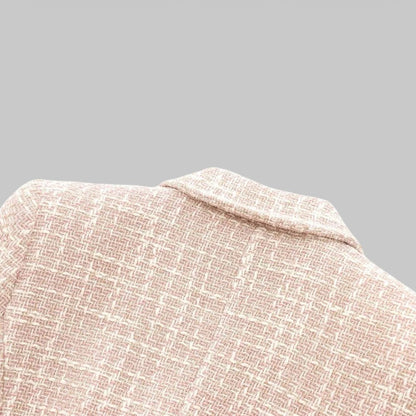 Women's Elegant Pink Tweed Jacket