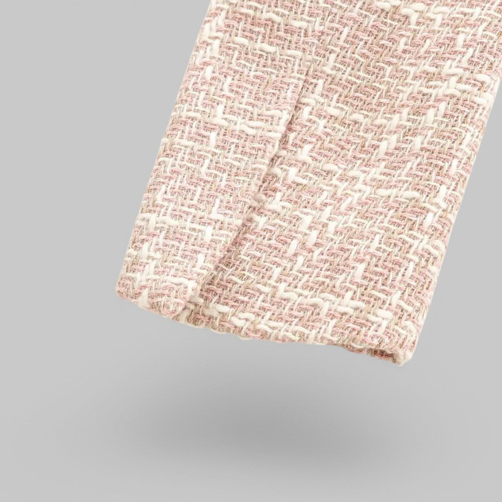 Women's Elegant Pink Tweed Jacket