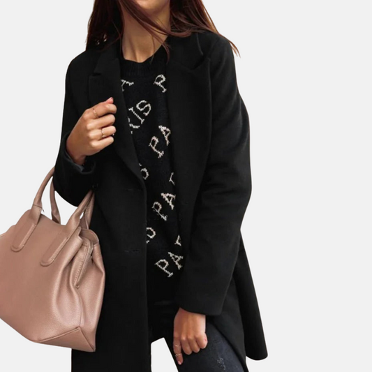 Classic Fit Double Breasted Wool Coat for Women - OutfitLondon
