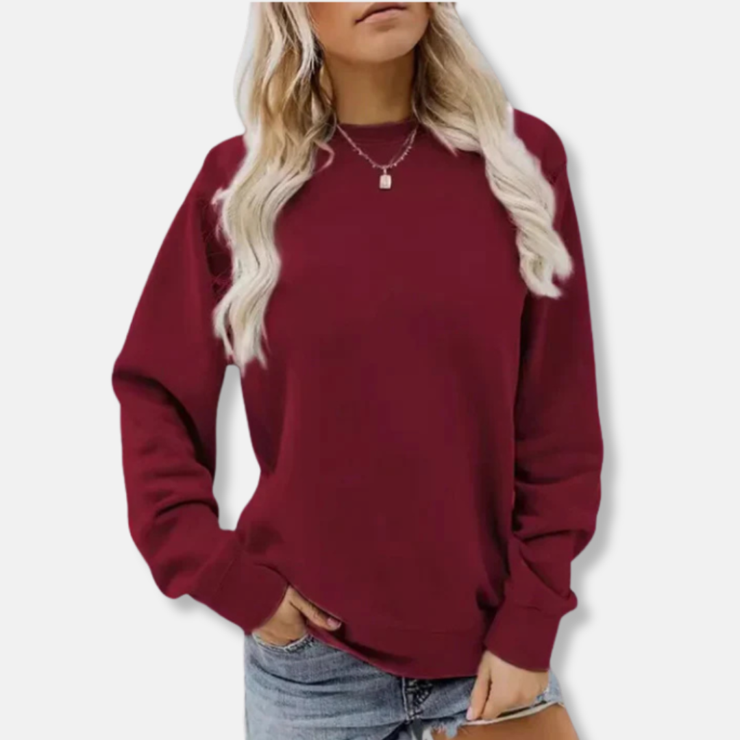 Comfortable Women's Crew Neck Cotton Sweatshirt