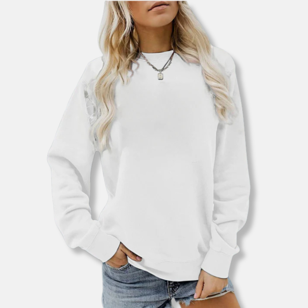 Comfortable Women's Crew Neck Cotton Sweatshirt