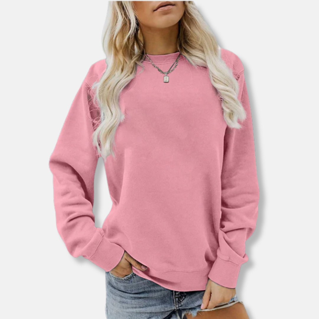 Comfortable Women's Crew Neck Cotton Sweatshirt