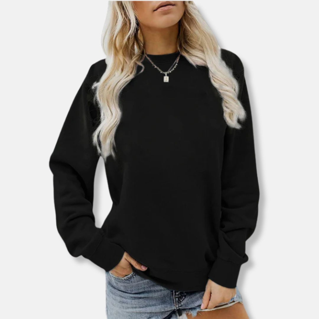 Comfortable Women's Crew Neck Cotton Sweatshirt - OutfitLondon