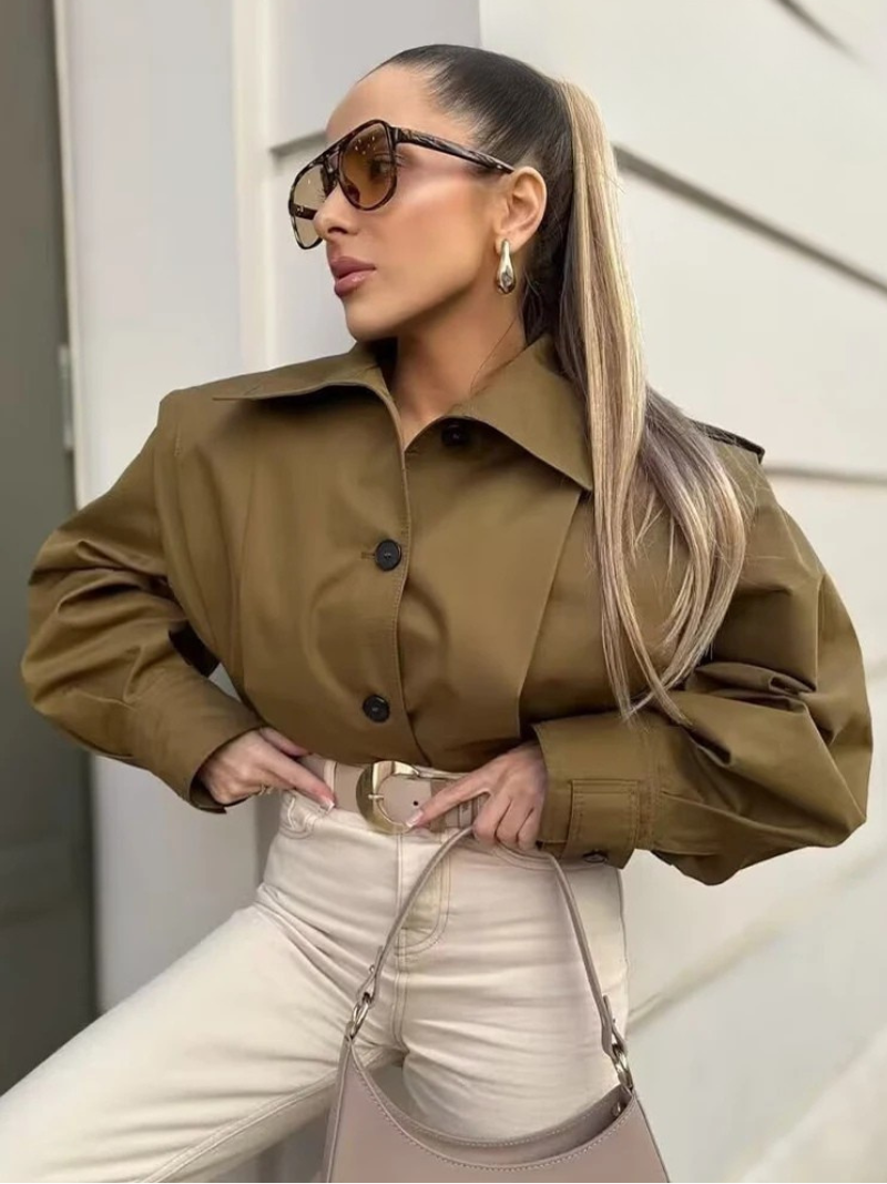 Casual Fit Women's Cropped Blazer Jacket - OutfitLondon
