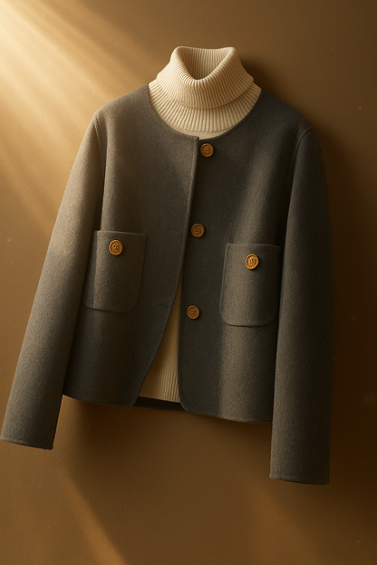Casual Fit Wool Coat for Women - OutfitLondon
