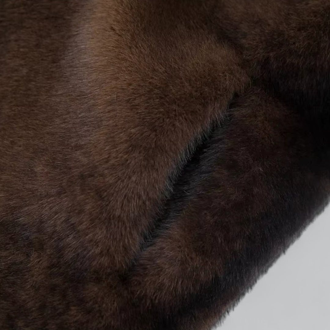Soft Black Faux Fur Winter Coat