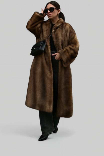 Soft Black Faux Fur Winter Coat - OutfitLondon