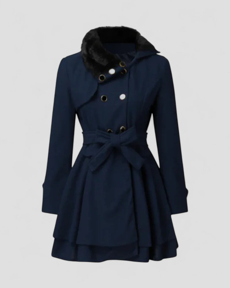 Warm Luxury Parka Coat with Faux Fur Trim