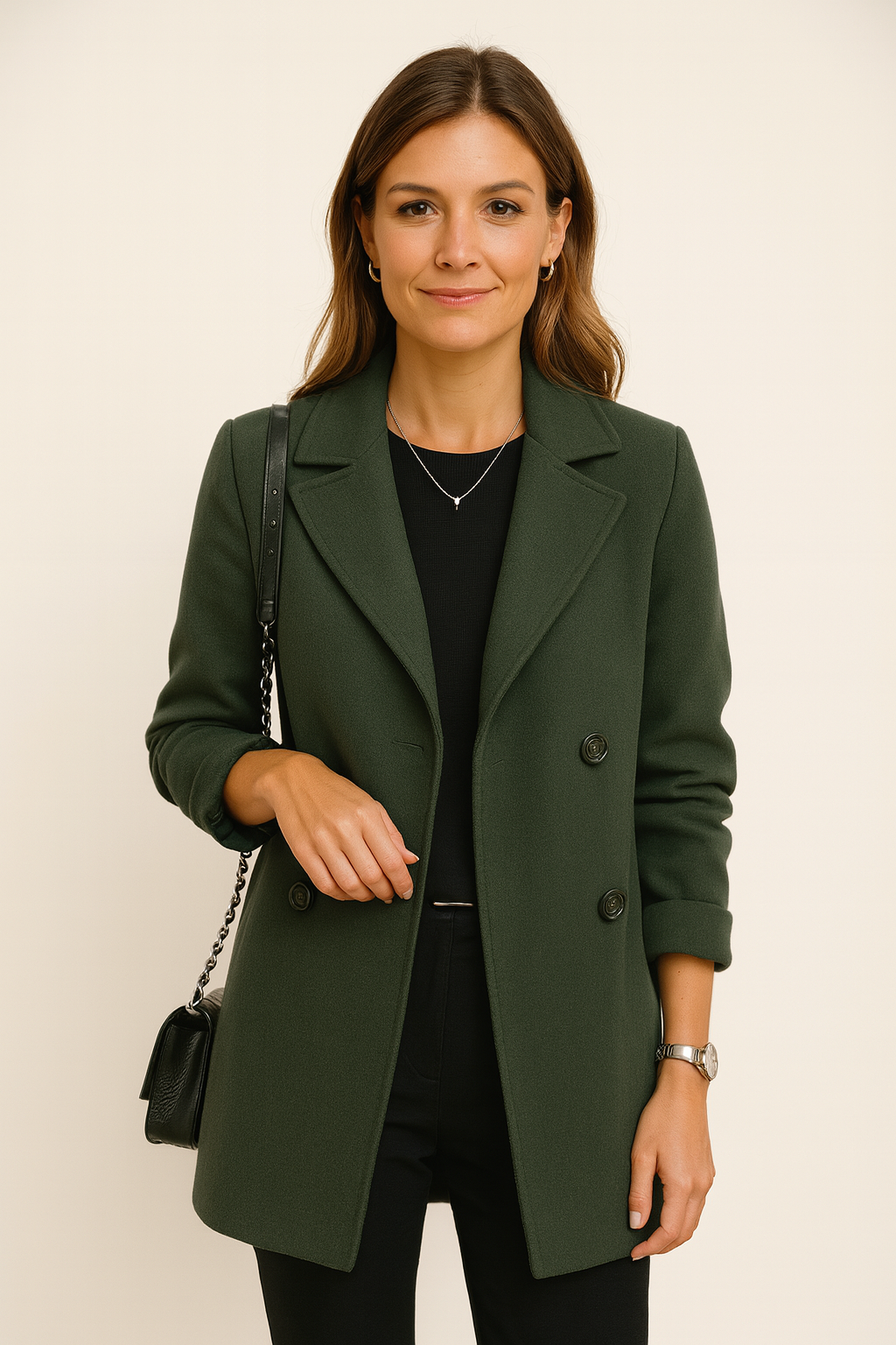 Classic Fit Long Trench Coat for Women