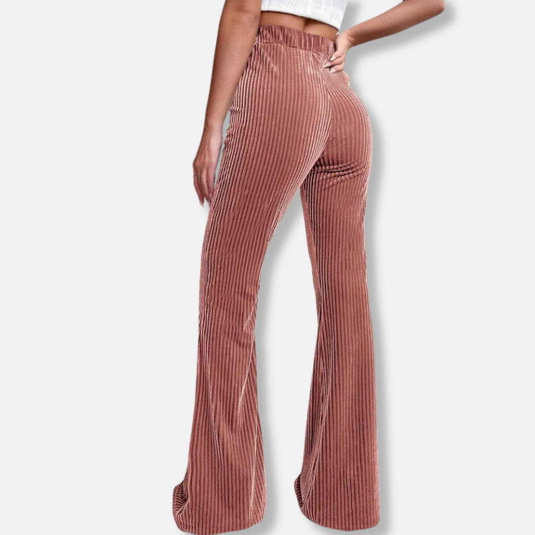 Soft High Waist Wide Leg Velour Trousers