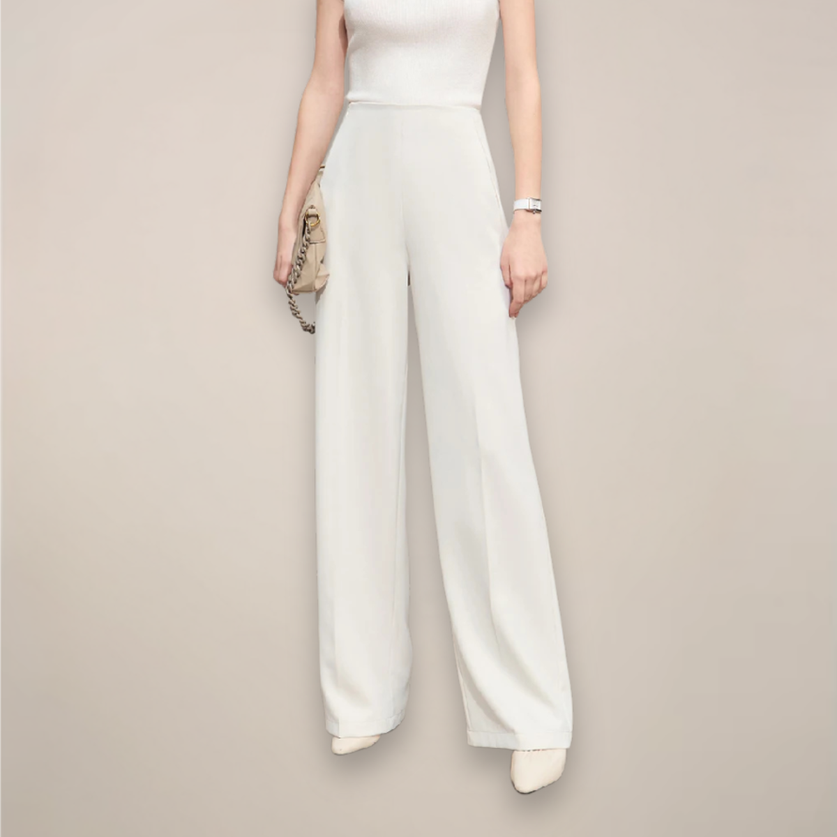 Classic High Waisted Loose Fit Trousers