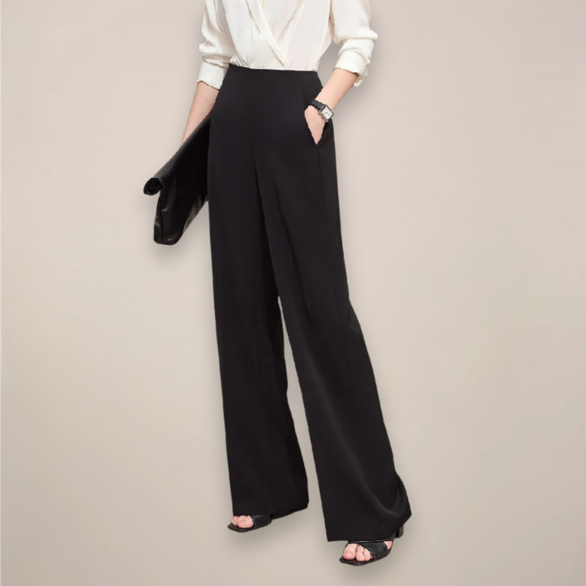 Classic High Waisted Loose Fit Trousers - OutfitLondon