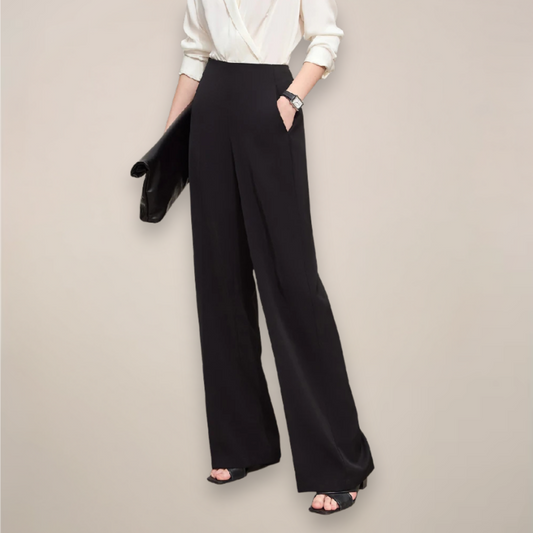Classic High Waisted Loose Fit Trousers - OutfitLondon