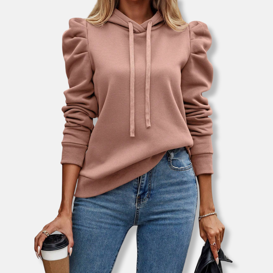 Casual Hoodie for Women with Puffy Sleeves