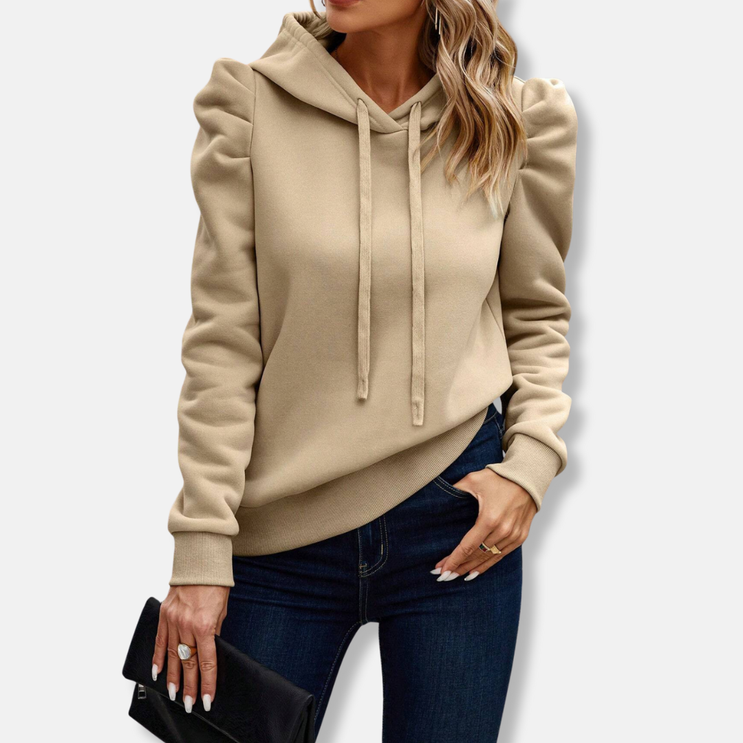 Casual Hoodie for Women with Puffy Sleeves - OutfitLondon