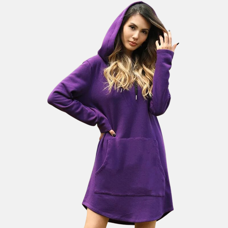 Casual Women's Hooded Cotton Dress