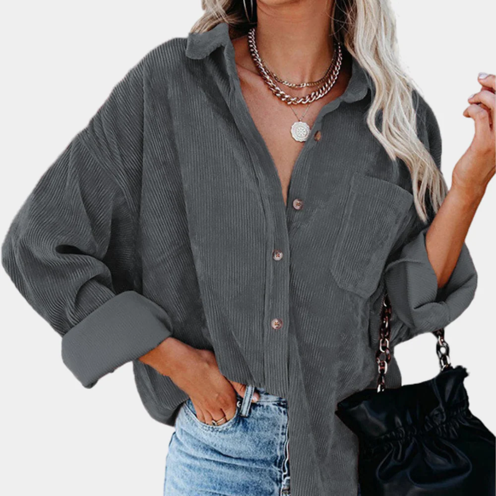Classic Corduroy Oversized Women's Jacket - OutfitLondon