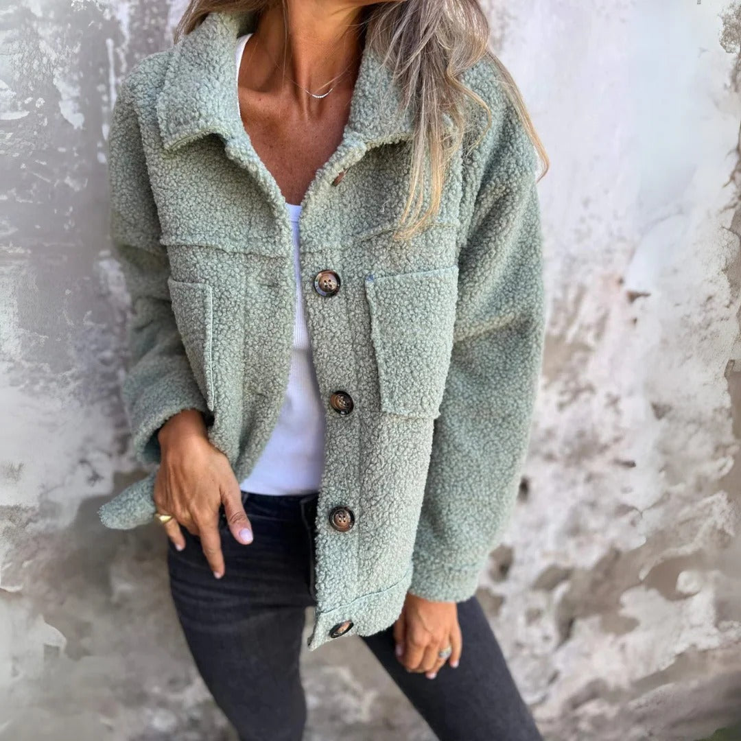 Casual Fit Women's Coat with Soft Pockets