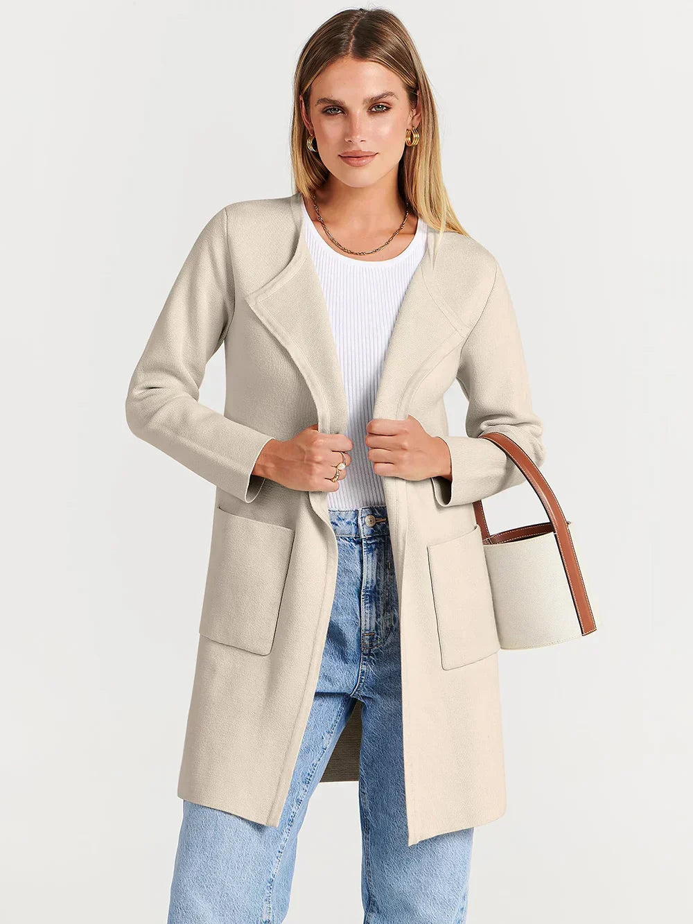 Classic Mid-Length Women's Wool Coat