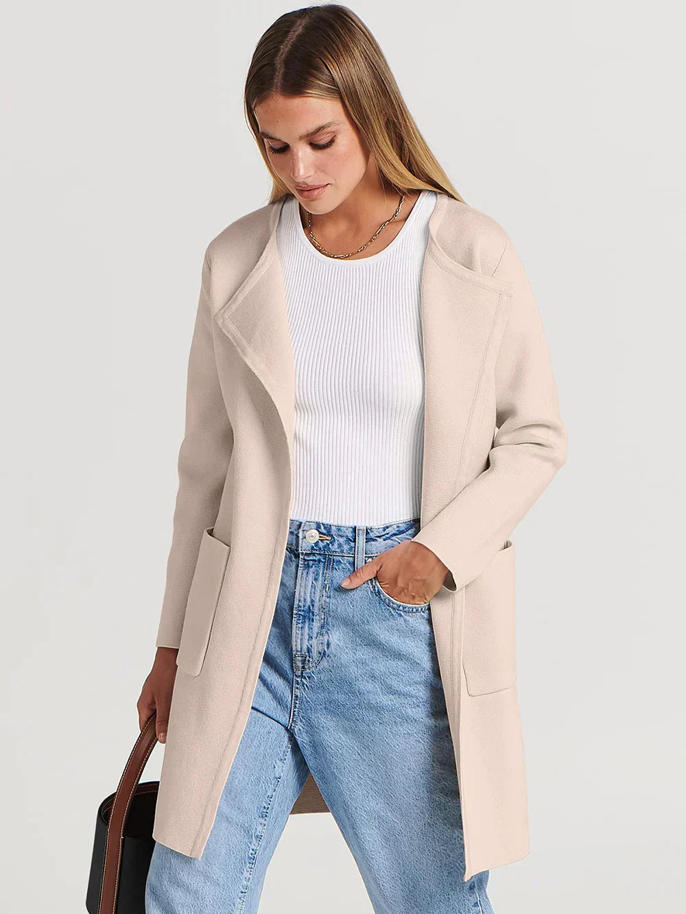 Classic Mid-Length Women's Wool Coat