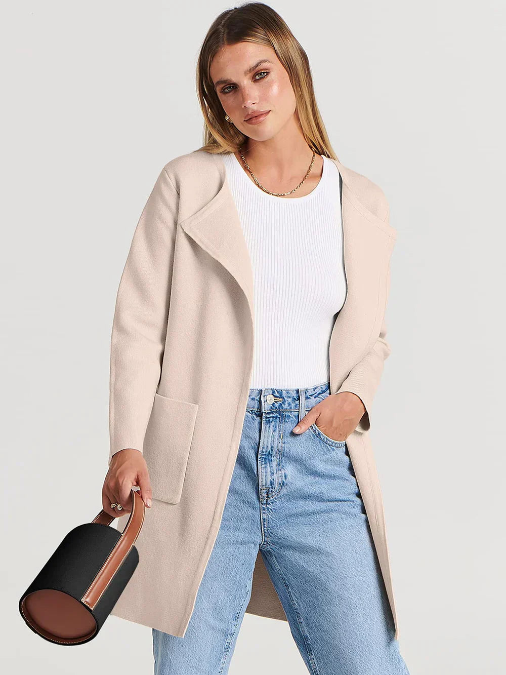 Classic Mid-Length Women's Wool Coat