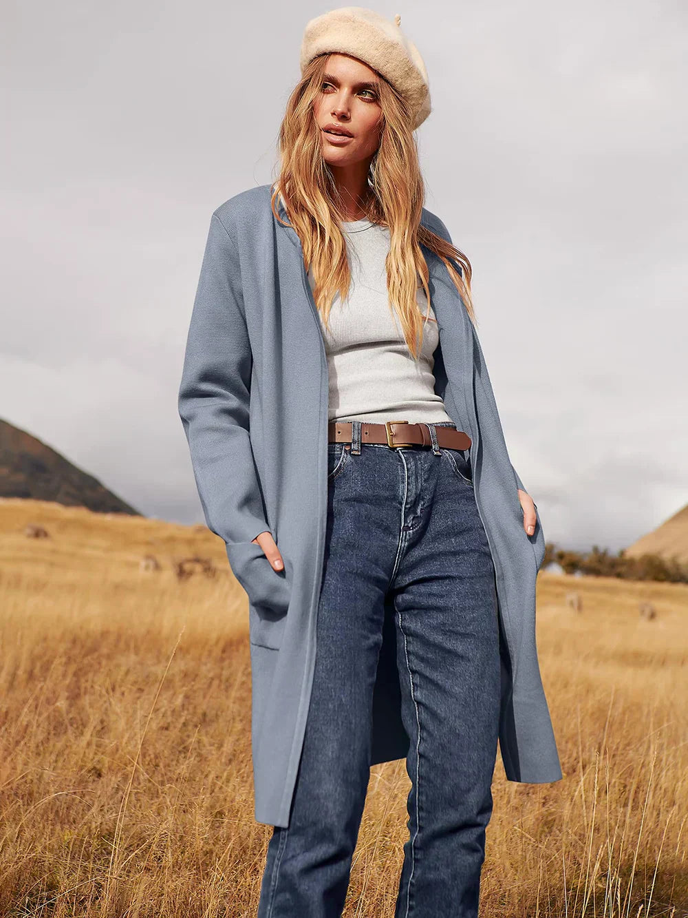 Classic Mid-Length Women's Wool Coat