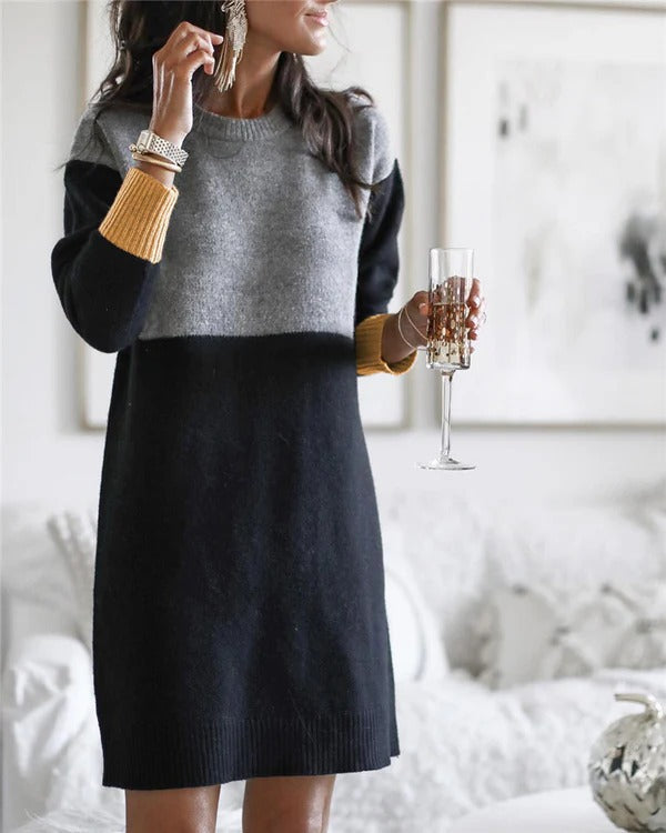 Cozy Long Sleeve Women's Wool Dress