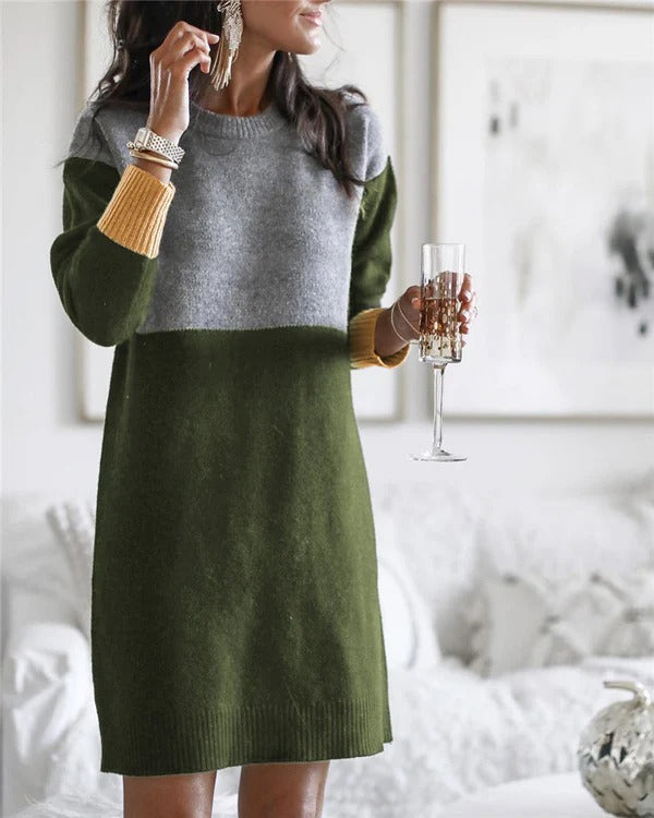 Cozy Long Sleeve Women's Wool Dress
