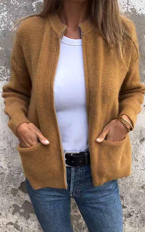 Soft Women's Open Front Cardigan with Pockets - OutfitLondon